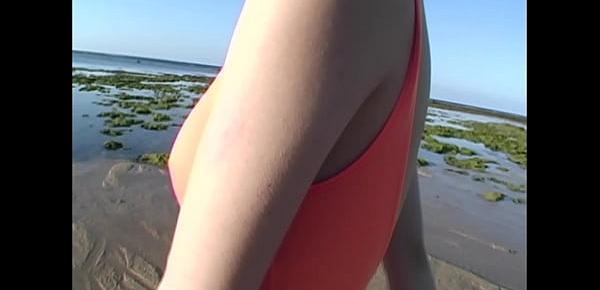  Sena Akikawa High-leg swimsuit orange legs-fetish image video solo